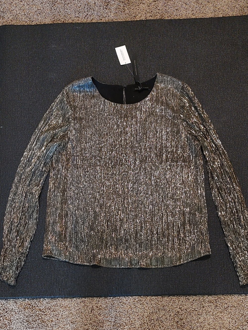 Banana Republic Metallic Gold Long-Sleeve Top